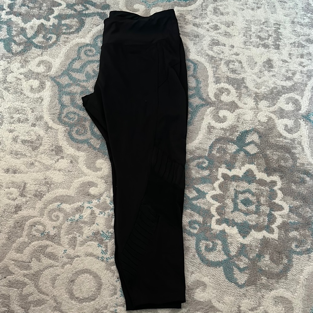 Black Leggings with Mesh Detail